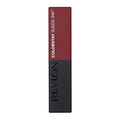 Revlon Lipstick ColorStay Suede Ink Built-in Primer Infused with Vitamin E Waterproof Smudge-proof Matte Color 018 In the Zone 0.09 oz.