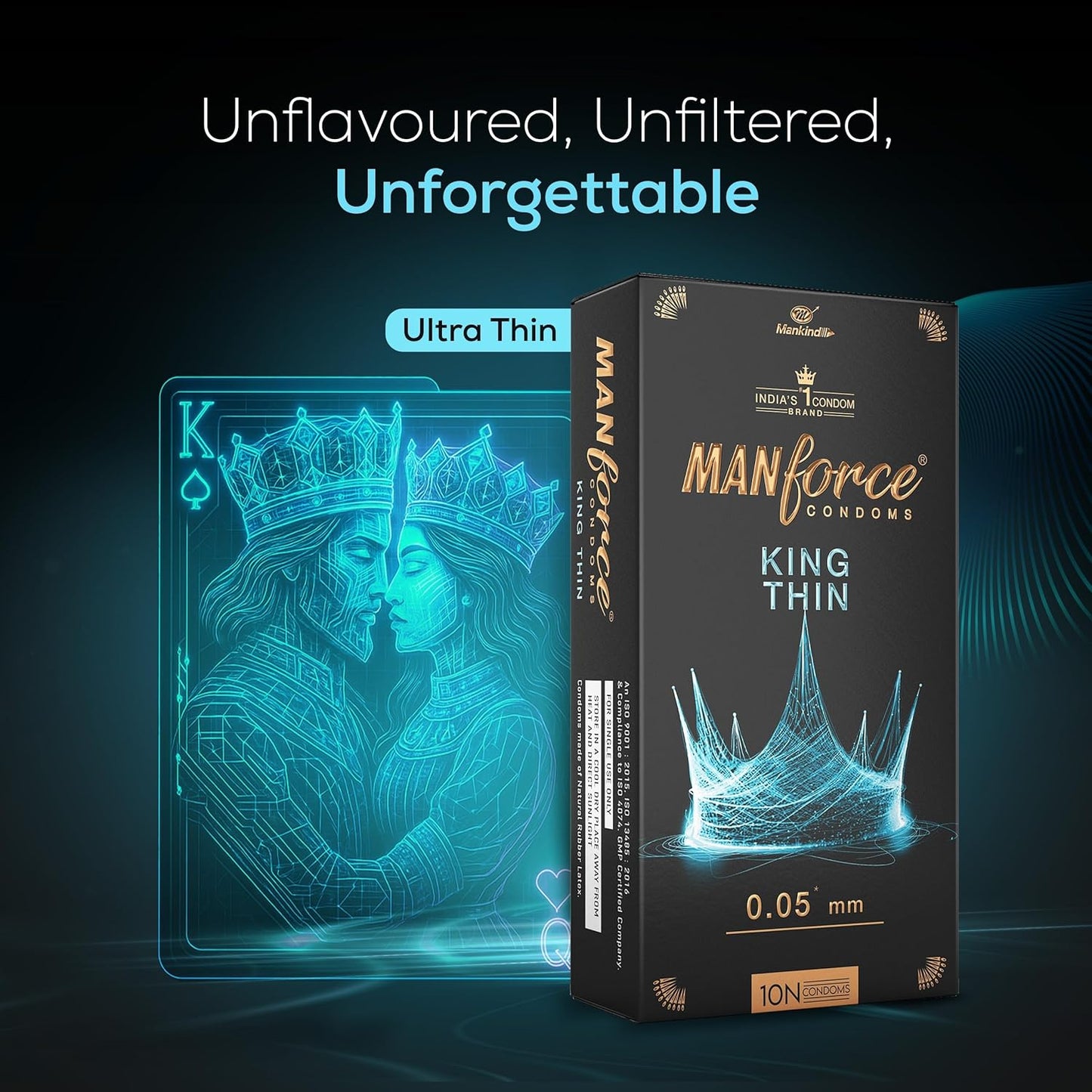 Manforce King Ultra-Thin Condoms – 20 Pieces (Unflavoured)