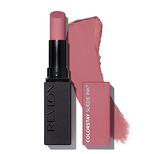 Revlon Lipstick ColorStay Suede Ink Built-in Primer Infused with Vitamin E Waterproof Smudge-proof Matte Color 008 That Girl 0.09 oz.