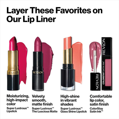 Revlon Lip Liner Colorstay Face Makeup with Built-in-Sharpener Longwear Rich Lip Colors Smooth Application 670 Wine