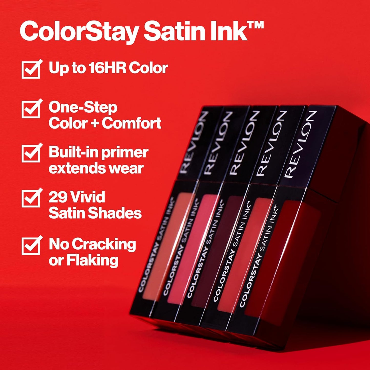 Revlon ColorStay Satin Ink Liquid Lipstick | Longlasting 16 Hrs| Smudge Proof | Vitamin E- Your Majesty 5ml