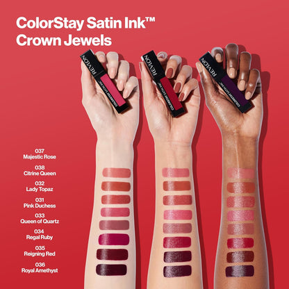 Revlon ColorStay Satin Ink Liquid Lipstick | Longlasting 16 Hrs| Smudge Proof | Vitamin E- Majestic Rose 5ml