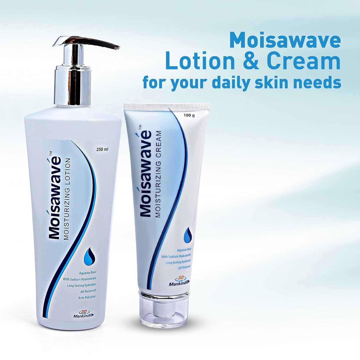 Moisawave Moisturizing lotion |for Hands and Body | Non -Greasy with Sodium Hyaluronate | for Long Lasting Hydration | SLS & Paraben free suitable for all Skin Types | 250ml