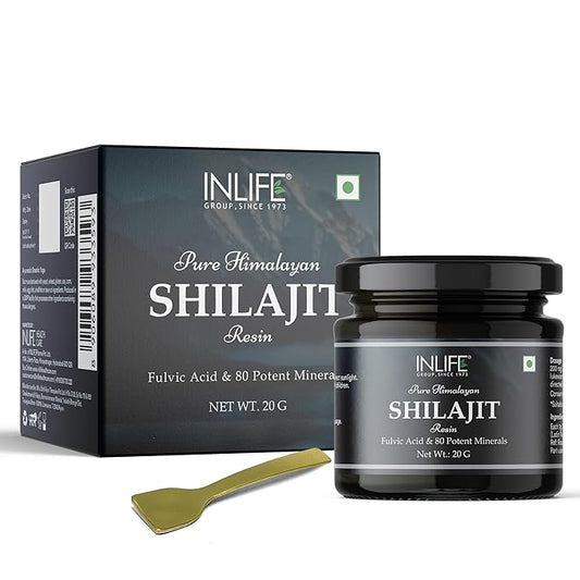 INLIFE Shilajit Resin 20g  Original Himalayan  Natural Shilajeet for Strength Endurance  Stamina  75% Fulvic Acid  Lab Tested  Ayurvedic Supplement for Men Women