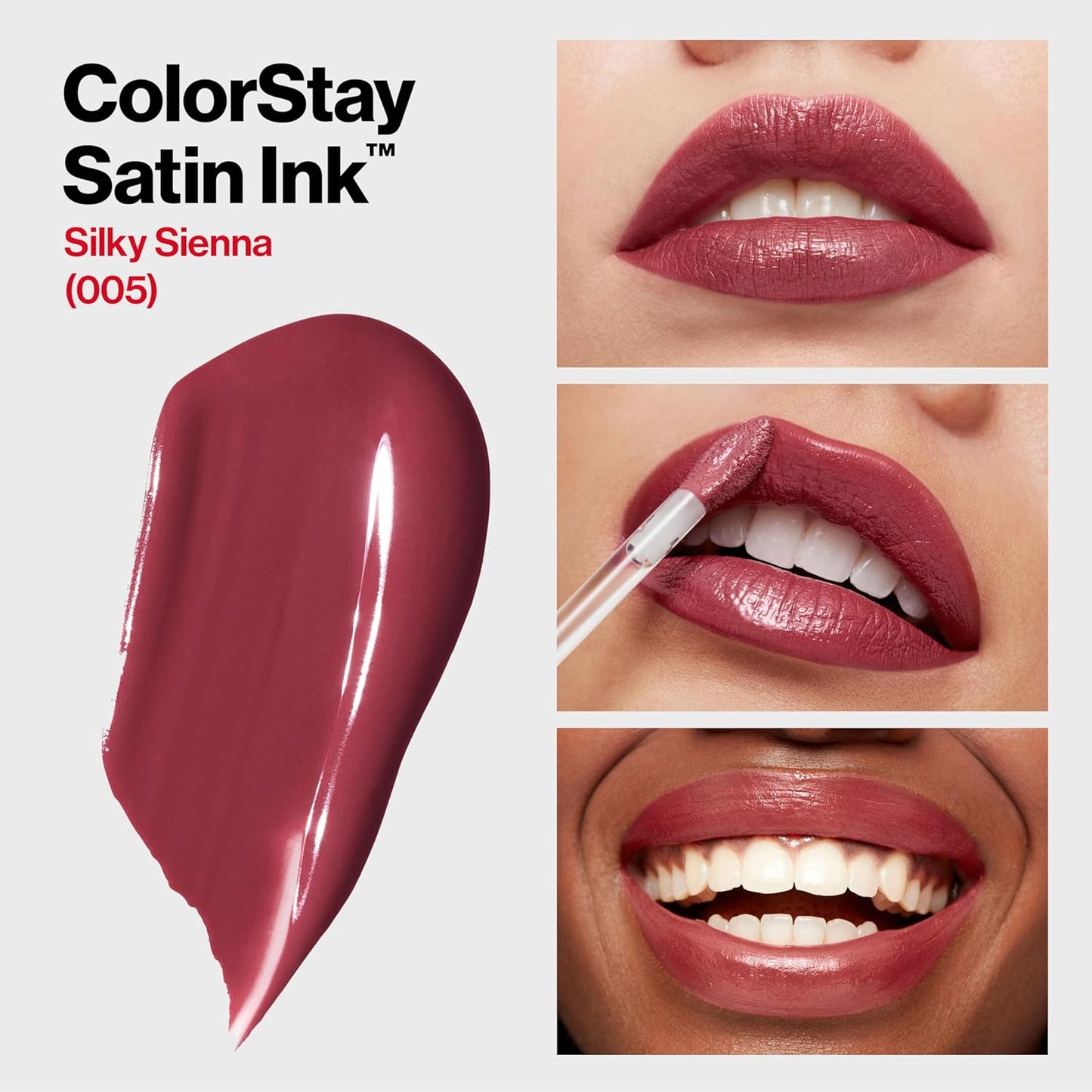 Revlon ColorStay Satin Ink Liquid Lipstick | Longlasting 16 Hrs| Smudge Proof | Vitamin E- Silky Sienna 5ml