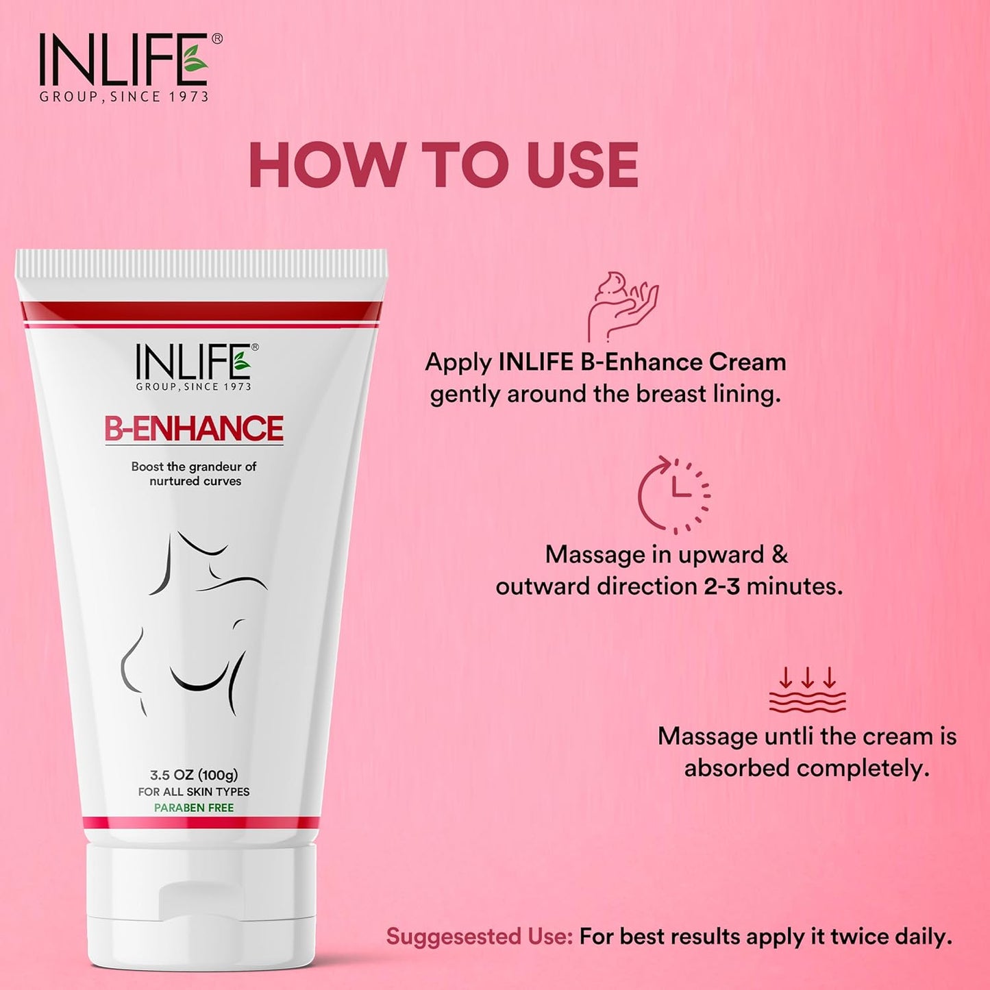 INLIFE BEC Cream for Women  Body Massage Cream with Fenugreek Nigella Sativa Aloe Vera  100g Tube