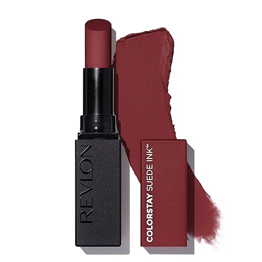 Revlon Lipstick ColorStay Suede Ink Built-in Primer Infused with Vitamin E Waterproof Smudge-proof Matte Color 018 In the Zone 0.09 oz.