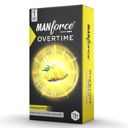 Manforce Overtime Condoms - Pineapple & Orange, 2N (10 Sheets)