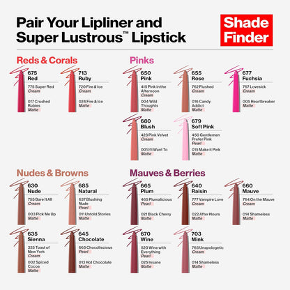 Revlon Lip Liner Colorstay Face Makeup with Built-in-Sharpener Longwear Rich Lip Colors Smooth Application 670 Wine