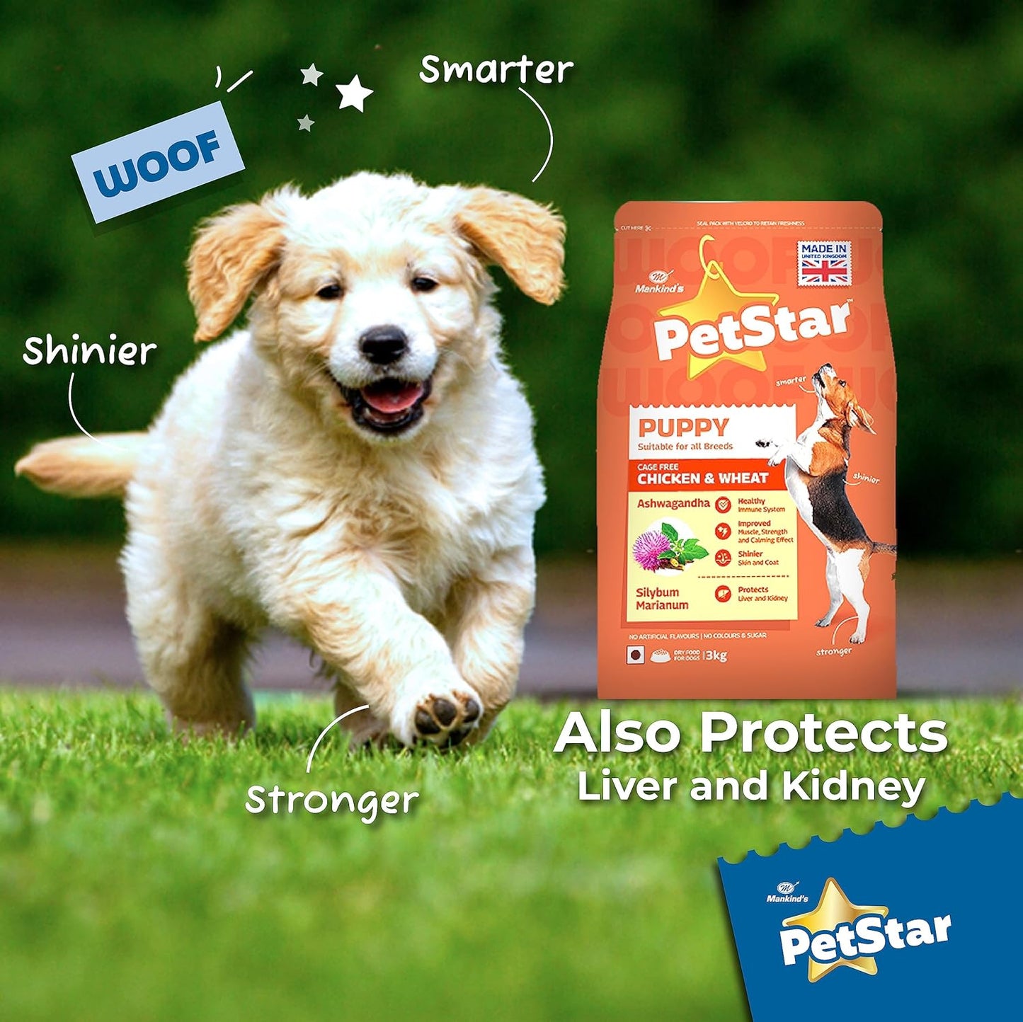 PetStar நாய்க்குட்டி 1 கிலோ சிக்கன் &amp; கோதுமை உலர் நாய் உணவு