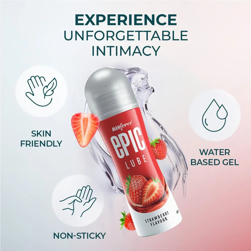Manforce Epic ThinX Condoms (10 Pack) + Strawberry Lube