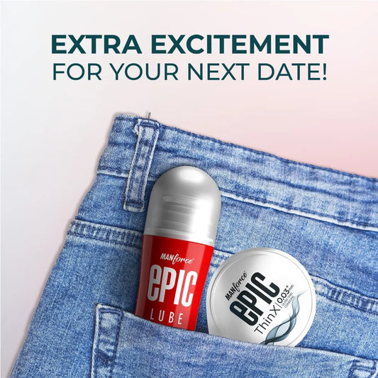 Manforce Epic ThinX Condoms (10 Pack) + Strawberry Lube