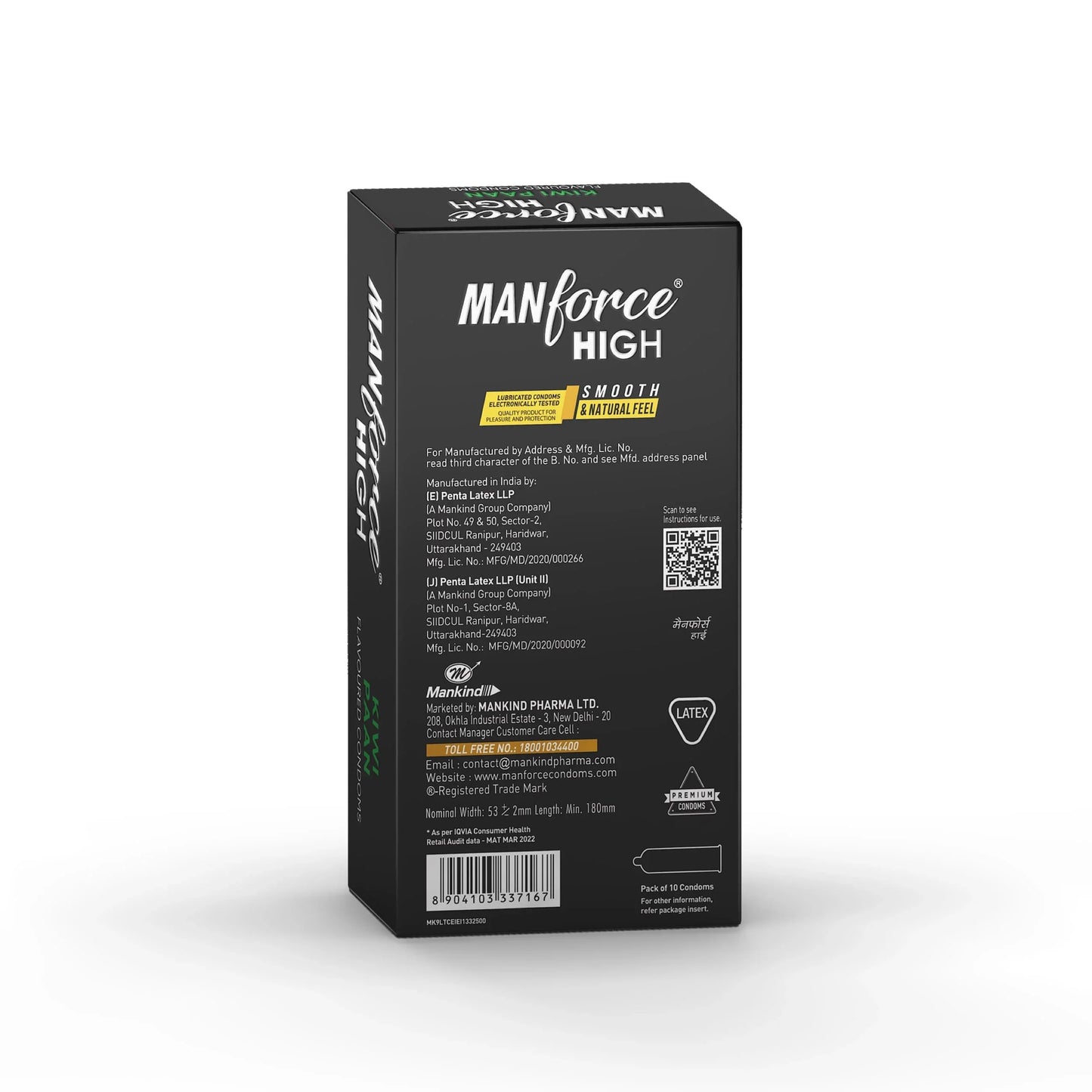 Manforce High Kiwi Paan Condoms - 2N (10 Sheets)