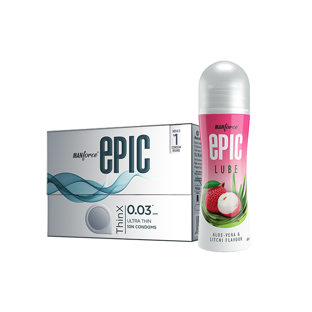 Manforce Epic ThinX Condoms (10 Pack) + Litchi Aloe Lube