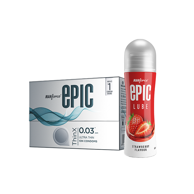 Manforce Epic ThinX Condoms (10 Pack) + Strawberry Lube