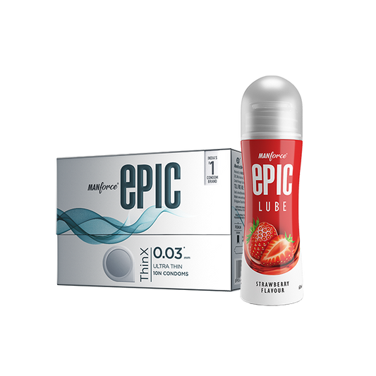 Manforce Epic ThinX Condoms (10 Pack) + Strawberry Lube