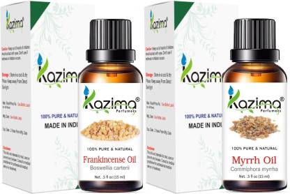 KAZIMA Combo of Frankincense Oil and Myrrh Essential Oil (Each 15ML )- 100% Pure Natural Oil  (15 ml)