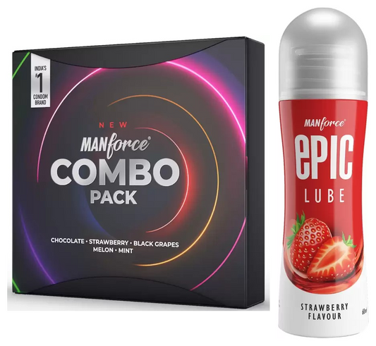 Manforce Flavor Variety Condoms (20 Pack) + Strawberry Lube