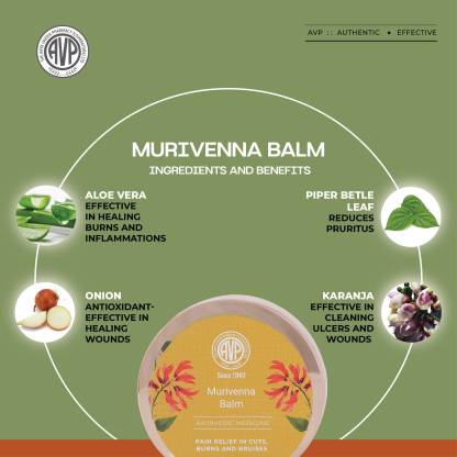 AVP Murivenna 30g Ayurvedic Antiseptic First Aid Pain Relief Balm for Cuts Wounds Bruises Reduces Burn Marks