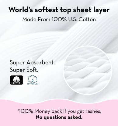 PLUSH Pure Cotton Sanitary Pads with Individual Disposable Pouch|100% Rash Free|5L+4XL Sanitary Pad  (Pack of 9)