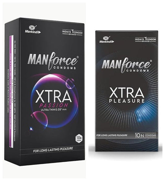Manforce Xtra passion + pleasure climax delay condoms 10s - Pack of 2