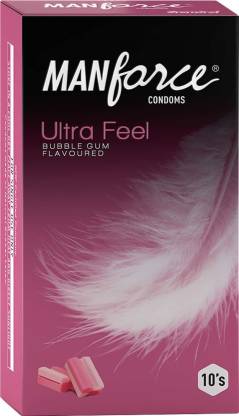 Manforce Ultra Feel Bubblegum Flavoured Condoms  10 Pieces