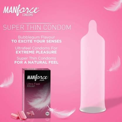 Manforce Ultra Feel Bubblegum Flavoured Condoms 10 துண்டுகள்