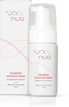 Nua Foaming Intimate Wash Enriched with Aloe Vera and Lactic Acid 100ml || Toxin-free Paraben-free and Sulphate-free || Anti-Bacterial and prevents infections Intimate Wash  (100 ml)