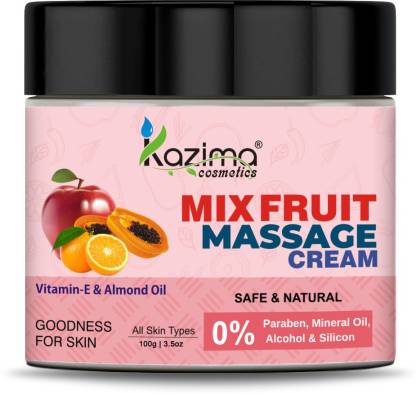 KAZIMA Mix Fruit Massage Cream with Vitamin E & Almond Oil for All Skin types  (100 g)