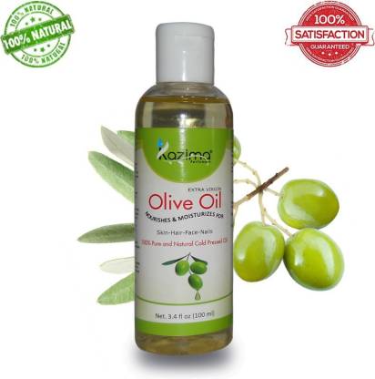 KAZIMA Olive Cold Pressed Carrier Oil (100ML) Pure Natural For Skin care & Hair treatment Hair Oil  (100 ml)