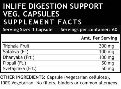 इनलाइफ़ पाचन सहायक सप्लीमेंट (60 शाकाहारी कैप्सूल) (60 नग)
