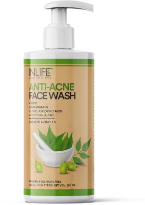 Inlife Anti Acne with Neem Pimple Marks Remover Paraben & Sulphate Free Face Wash  (250 ml)