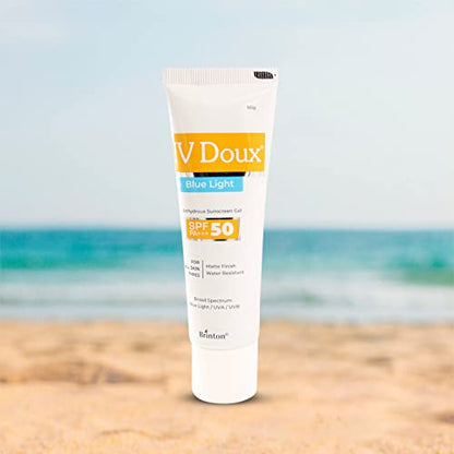 Brinton UV Doux Blue Sunscreen Gel SPF 50 pa+++ UVA/UVB 50 gm