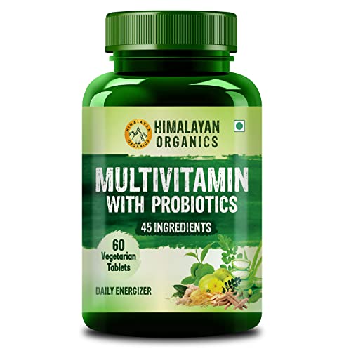 Himalayan Organics Multivitamin with Probiotics - 45 Ingredients for Men & Women with Vitamin C  D  E  B3  B12  Zinc  Giloy  Biotin | Good For Energy And Stamina - (60 Tablets)