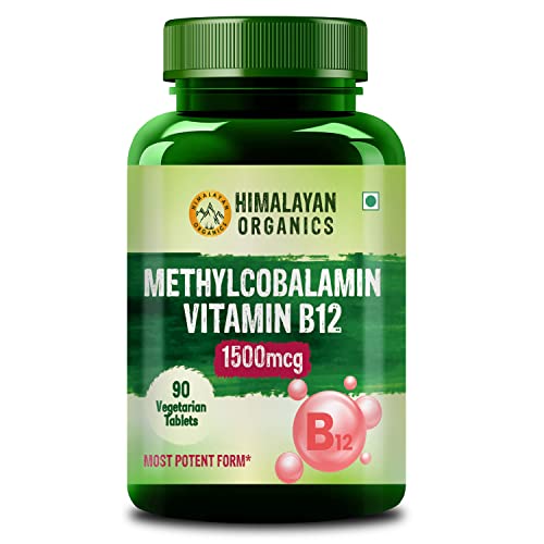 Himalayan Organics Methylcobalamin Vitamin B12 1500mcg Supplement - 90 Veg Tablets