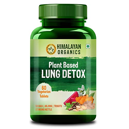 Himalayan Organics Lung Detox | Cleanse Purify | Arjuna & Vasaka Leaf | Respiratory Support | Plant Based Herbal Supplement – 60 Tablets