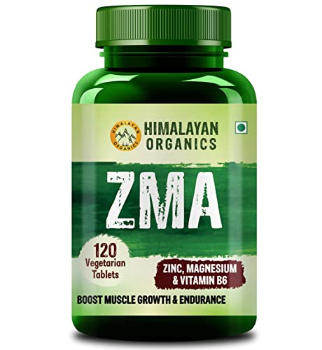 Himalayan Organics ZMA (Zinc  Magnesium Aspartate) Nighttime Sports Recovery Supplement - 120 Veg Tablets