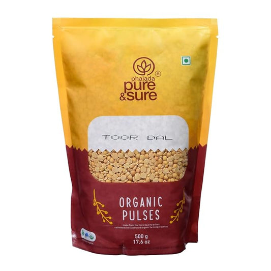 Pure and Sure Organic Toor Dal | Healthy and Wholesome Organic Pulses | Rich in Fibre  High Protein  Low Calories  No Preservatives | 500gm