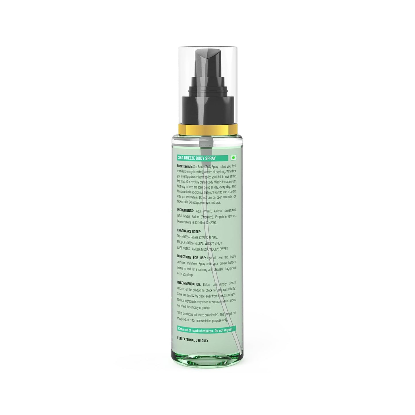 Fabessentials Sea Breeze Body Spray | Fine Fragrance for Refreshing Energising & Rejuvenating Skin All-Day Long - 110 ml