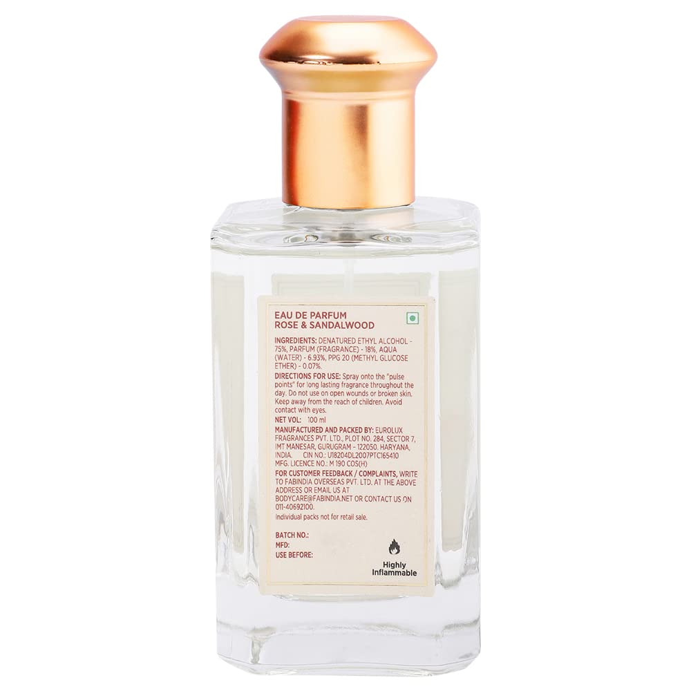 Fabindia Eau de Parfum Rose and Sandalwood Perfume- 100ml