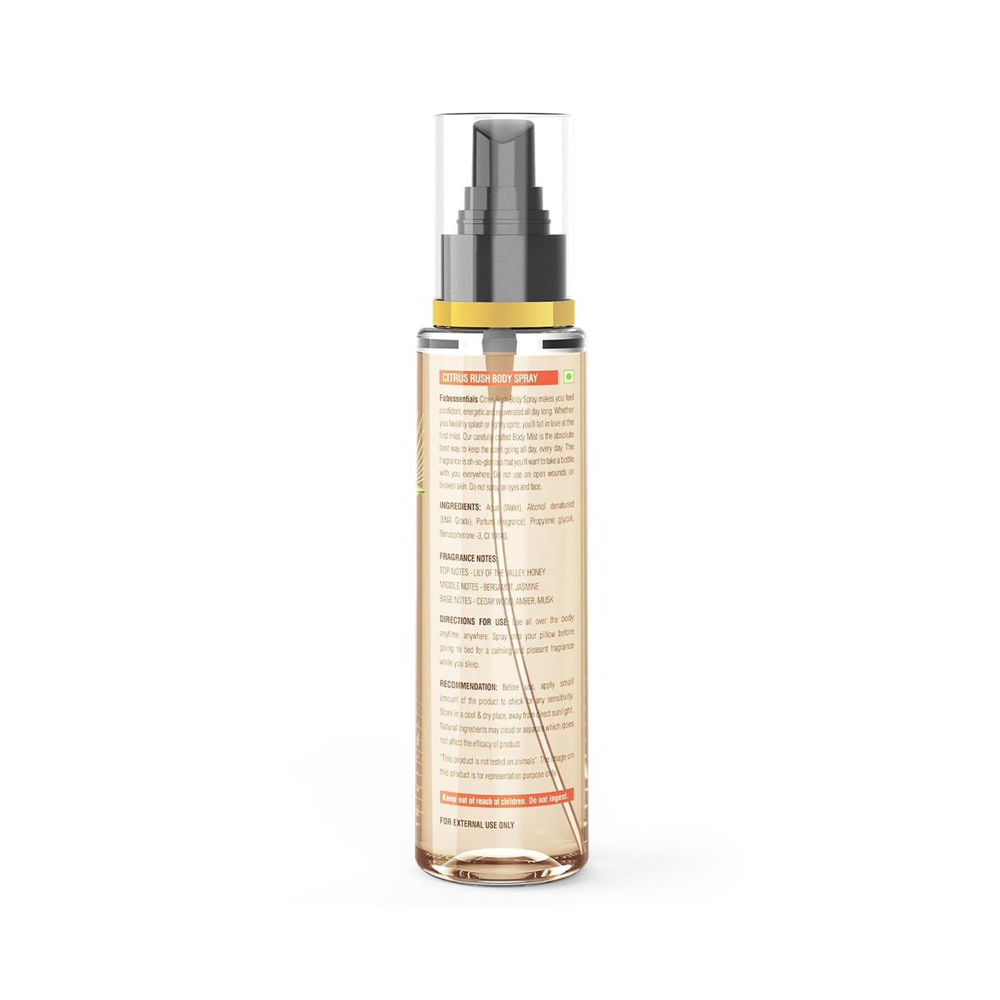 Fabessentials Citrus Rush Body Spray | Fine Fragrance for Refreshing Energising & Rejuvenating Skin All-Day Long - 110 ml