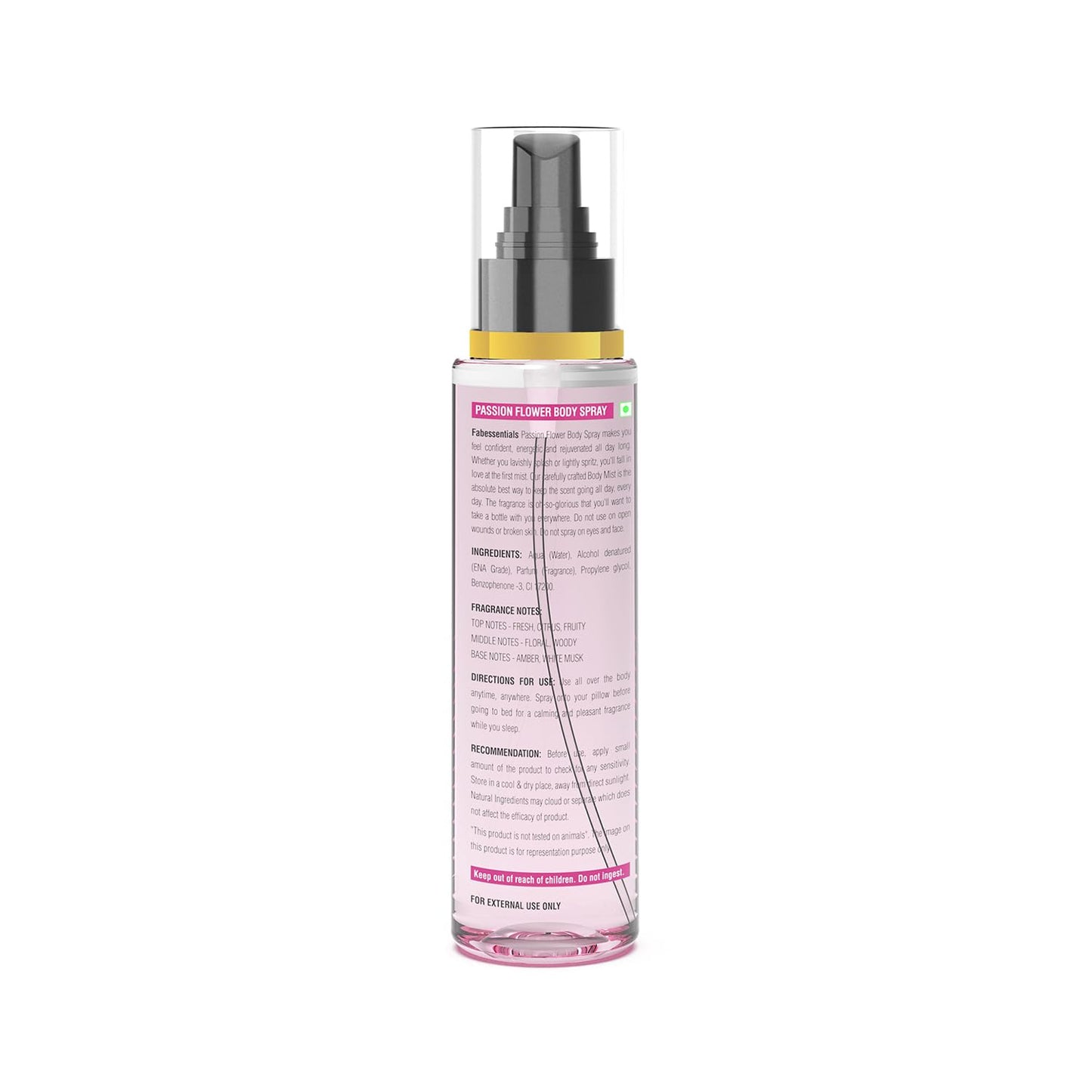 Fabessentials Passion Flower Body Spray | Fine Fragrance for Refreshing Energising & Rejuvenating Skin All-Day Long - 110 ml