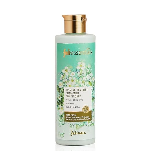 Fabessentials Jasmine Tea Tree Chamomile Conditioner | with Natural Bioactives | Hydrating Calming & Invigorating | Manages Tangled Hair while making it Soft & Nourished - 250 ml