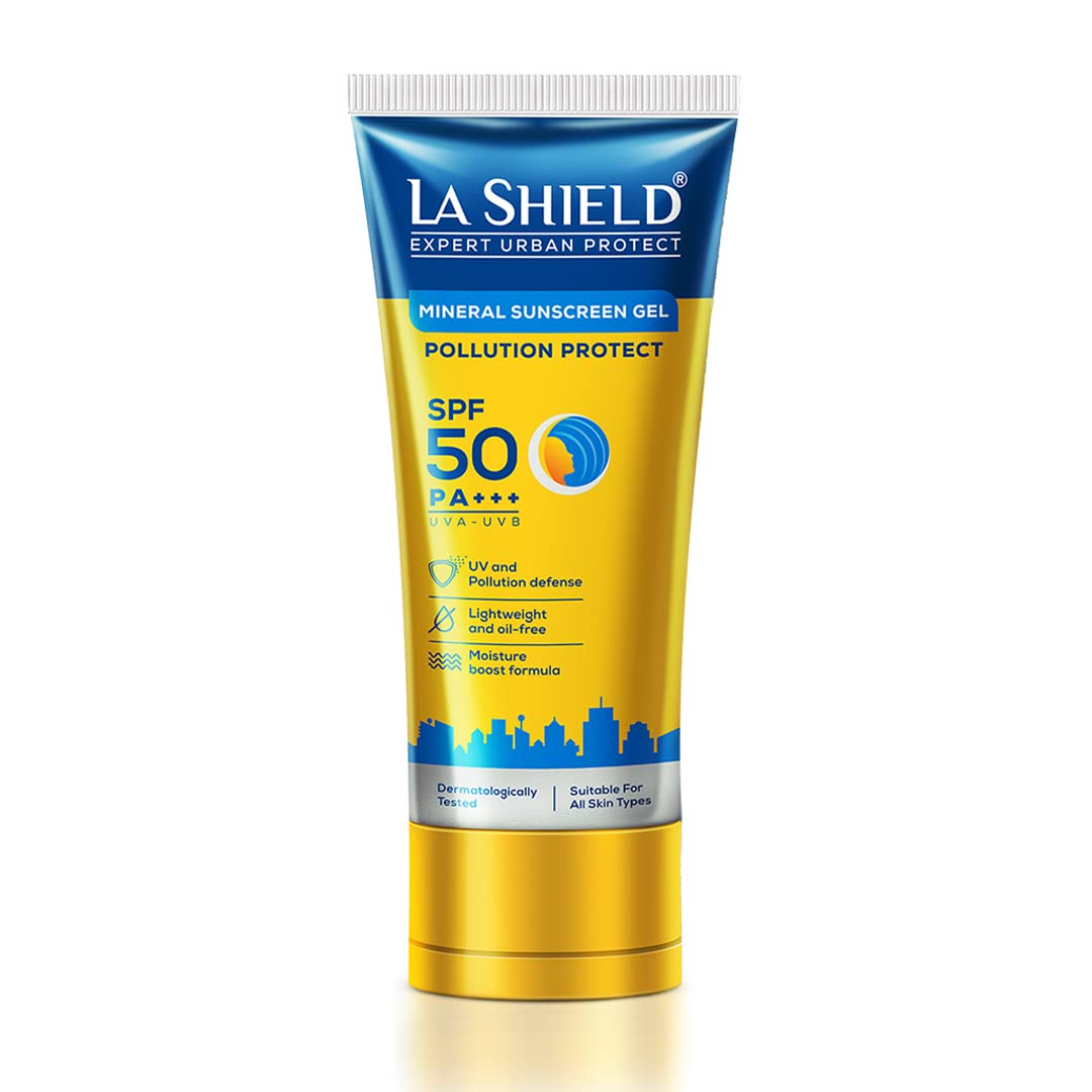 La Shield Mineral Sunscreen Gel For Pollution Protect - SPF 50 PA+++  (50 g)