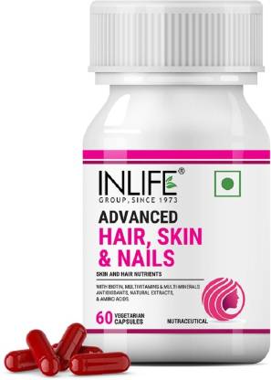 Inlife Biotin Advanced Hair Skin & Nails Supplement with Multivitamin Minerals Amino Acids for Hair Growth  60 Capsules  (60)