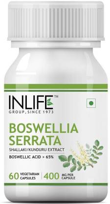 Inlife Boswellia Serrata Extract (Boswellic Acids > 65%) Joint Supplement 400 mg - 60 Vegetarian Capsules  (60 No)