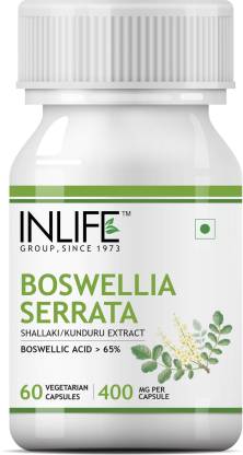 Inlife Boswellia Serrata Extract (Boswellic Acids > 65%) Joint Supplement 400 mg - 60 Vegetarian Capsules  (60 No)