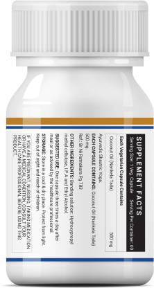 இன்லைஃப் தேங்காய் எண்ணெய் சப்ளிமெண்ட் 500 மி.கி - சைவ காப்ஸ்யூல்கள் (60 இல்லை)