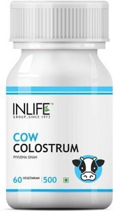 Inlife Cow Colostrum சப்ளிமெண்ட் 500mg (60 Veg. Capsules) (60 No)