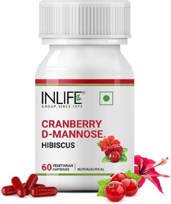 Inlife Cranberry 400mg D-Mannose 400mg Hibiscus 200mg Extract - 60 Veg Capsules (60 No)